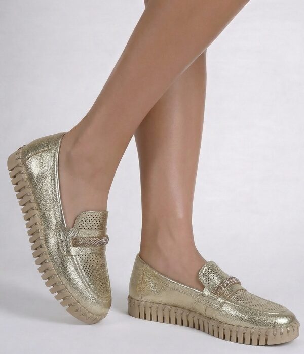 Bottero zlatá mokasína/ Made in Brasil/ teľacia koža